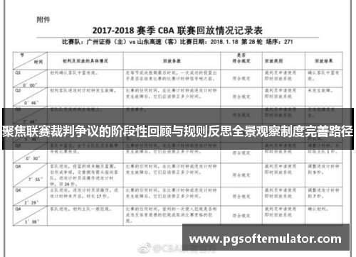 聚焦联赛裁判争议的阶段性回顾与规则反思全景观察制度完善路径 聚焦联赛裁判争议的阶段性回顾与规则反思全景观察制度完善路径